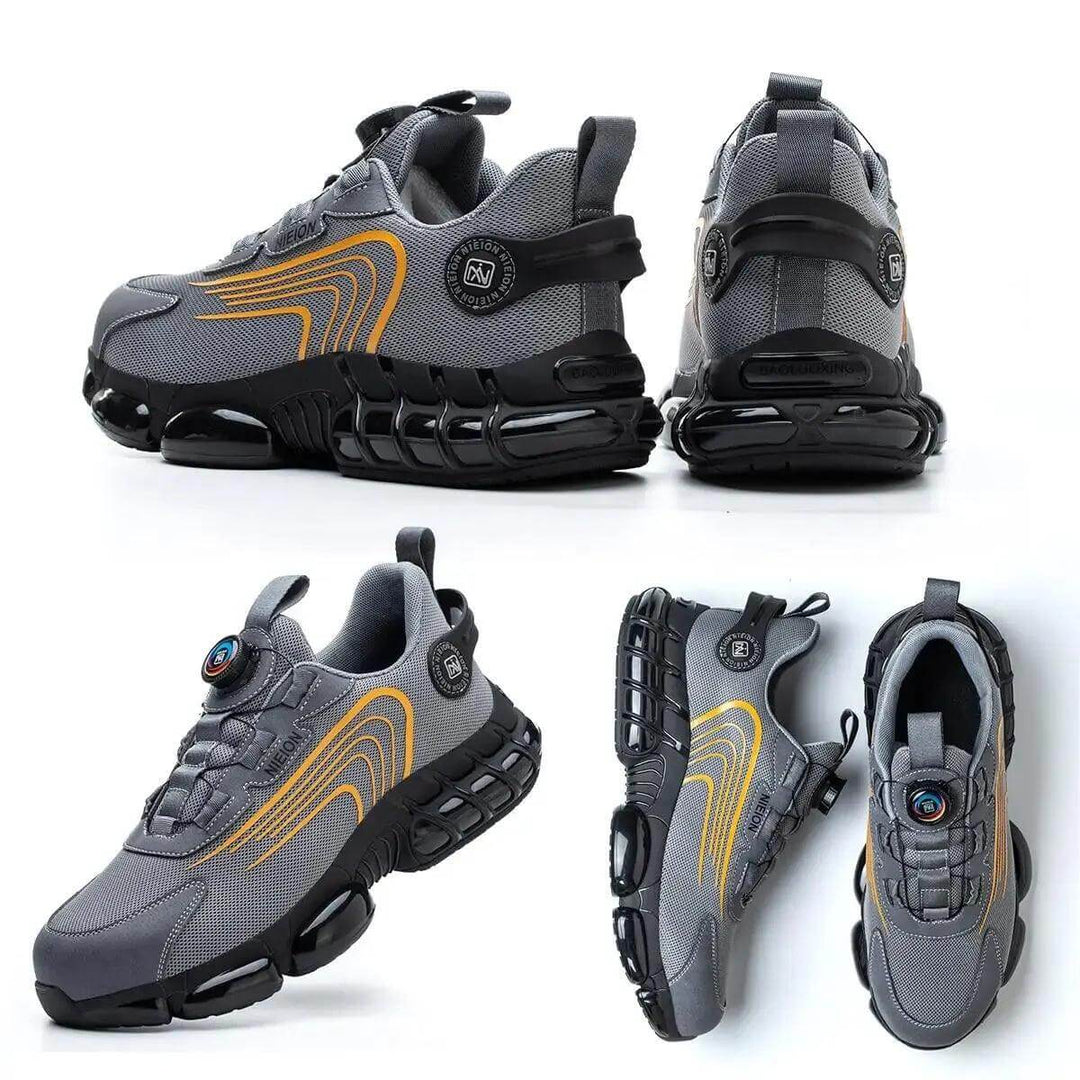 Men's Steel Toe Work Safety Shoes with Rotating Buckle