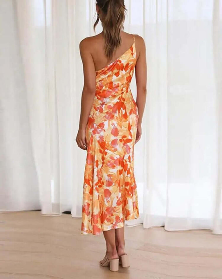 Elegant One-Shoulder Midi Dress