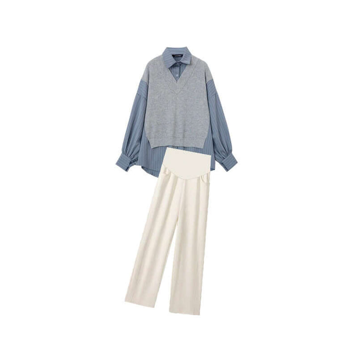 Women's Loose Midi Top & Wide Leg Pants Set