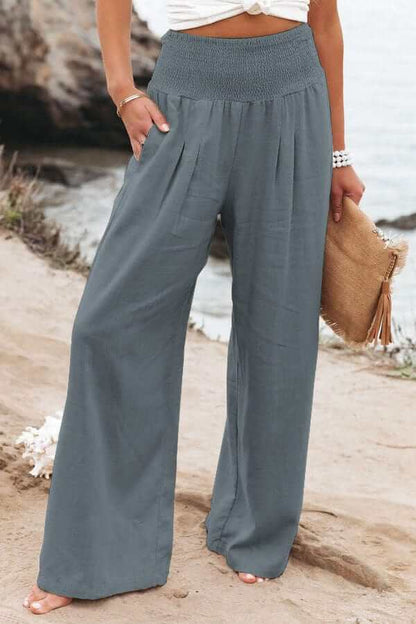 Cotton Linen Slim Fit Trousers