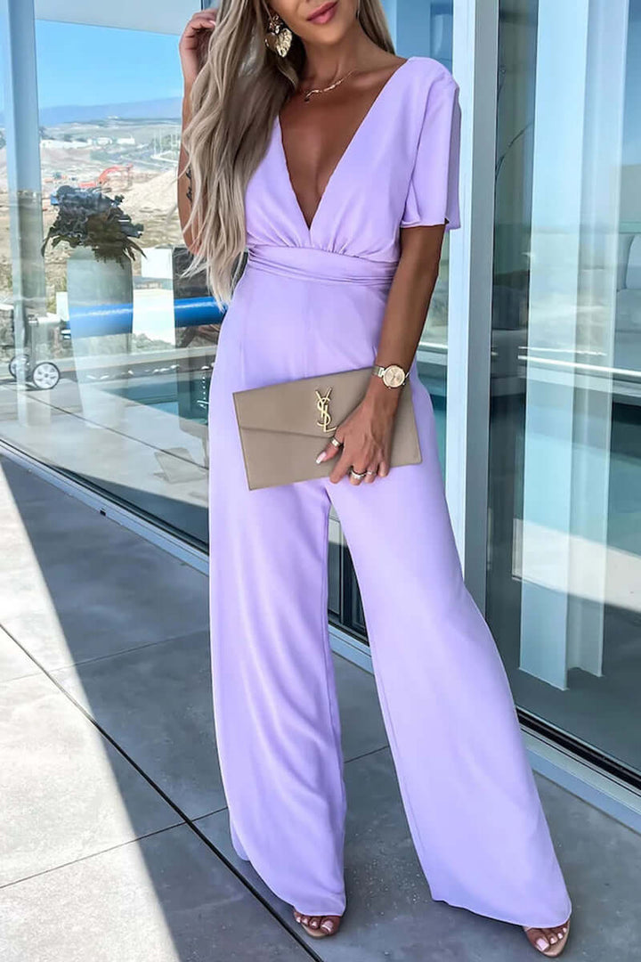 Women's Casual V-Neck Jumpsuit