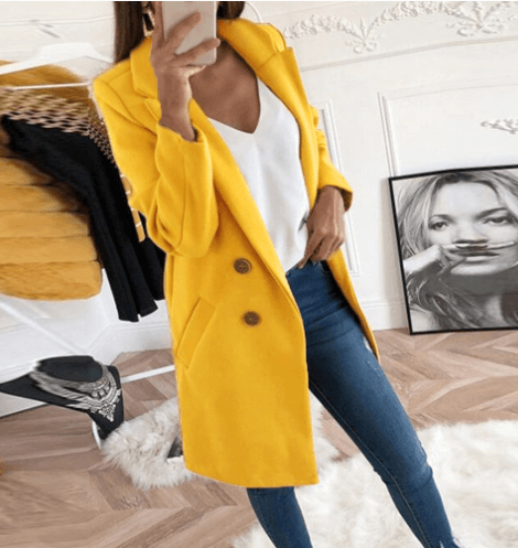 Women's Double Breasted Wool Coat