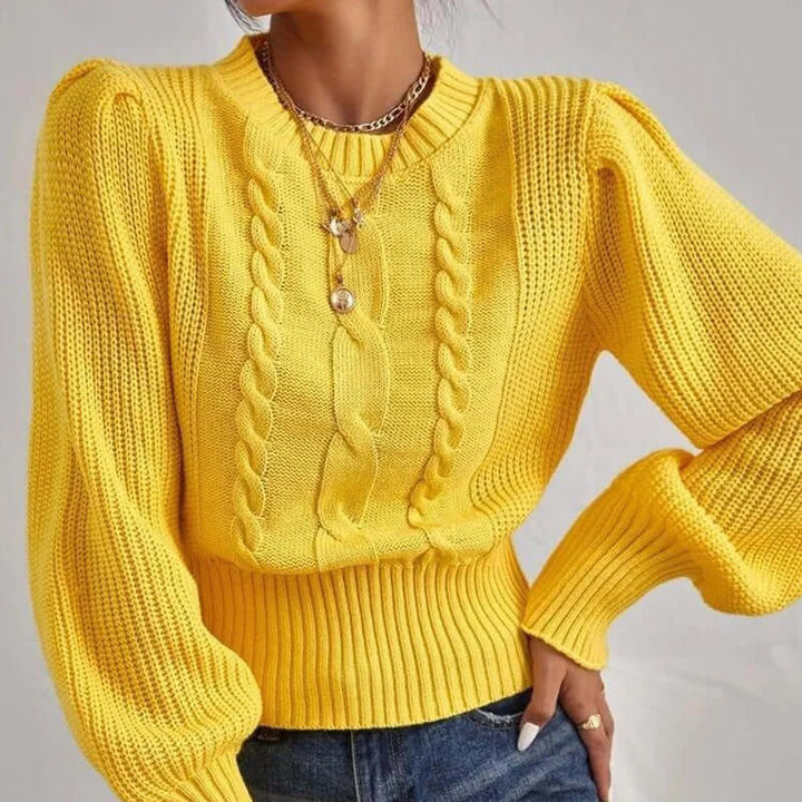 Women's Knitted Lantern Sleeve Sweater