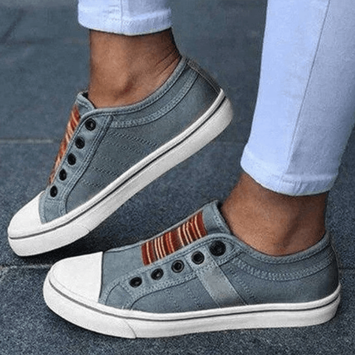 Women's Slip-On Trainers Elastic Casual Shoes