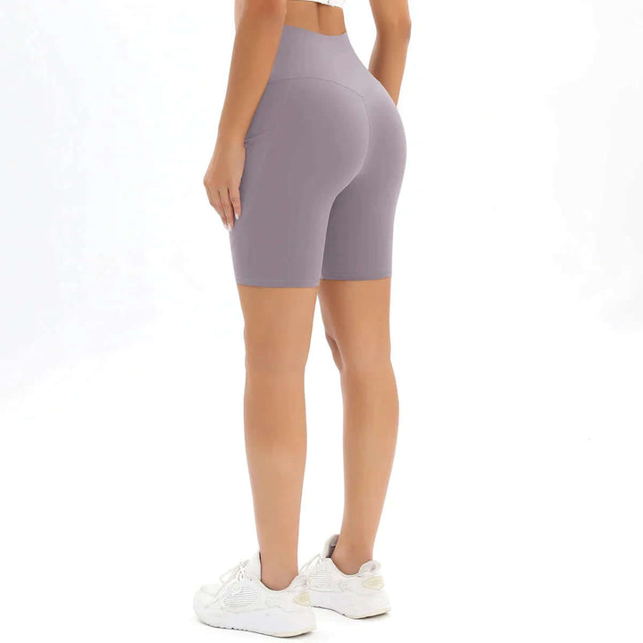 Women's High-Waisted Fitness Shorts with Pocket