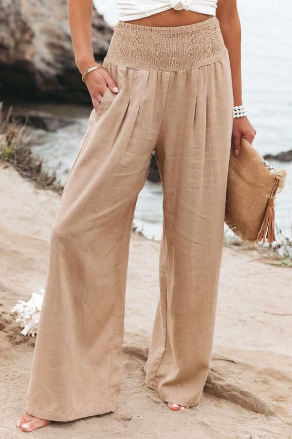 Cotton Linen Slim Fit Trousers