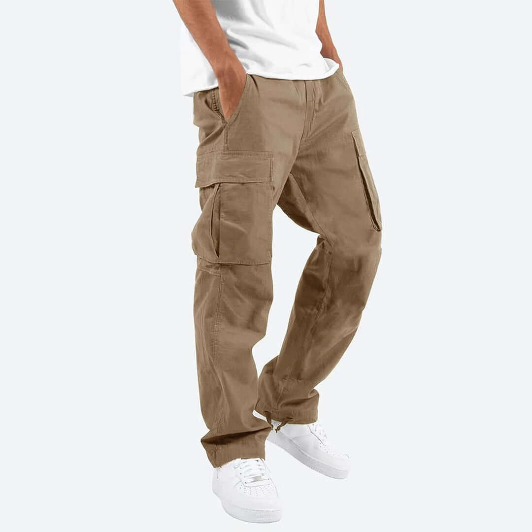 Men's Casual Cargo Trousers with Multiple Pockets