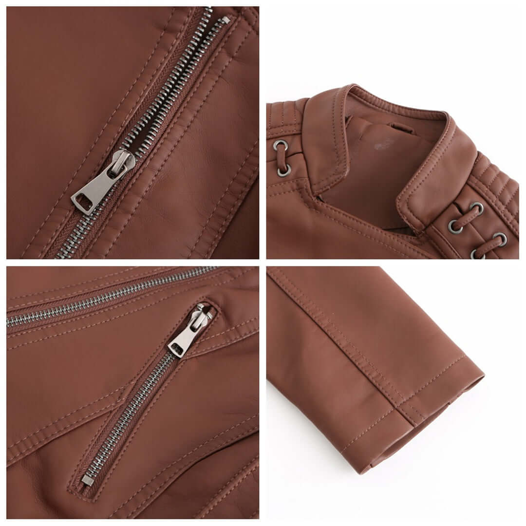 Women's Faux Leather Biker Jacket