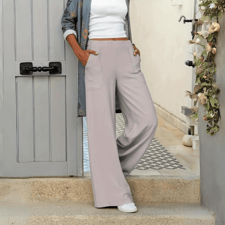 Women's Flowy Wide-Leg Trousers with Pockets