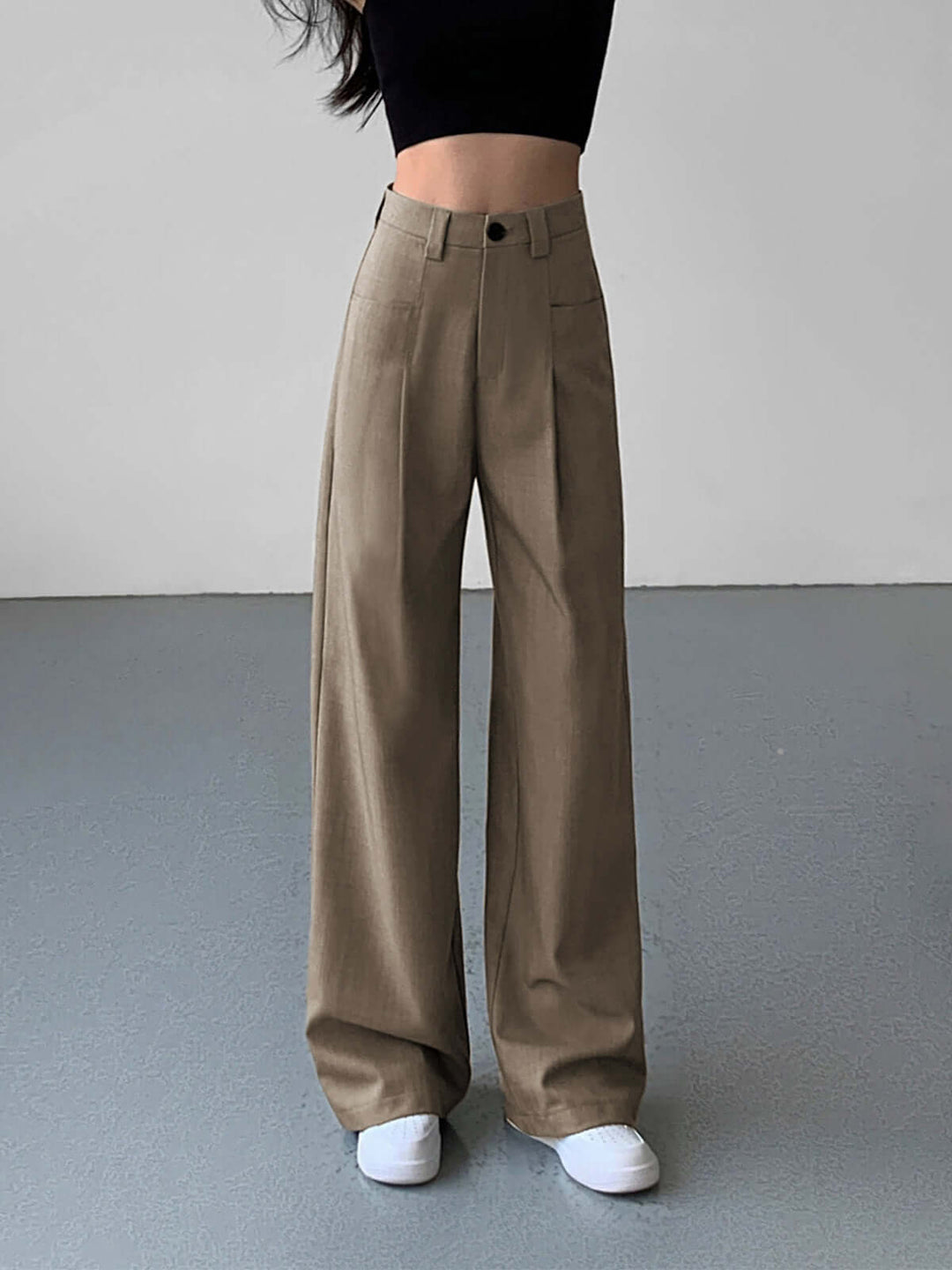 Women's Elegant High-Waisted Wide-Leg Trousers