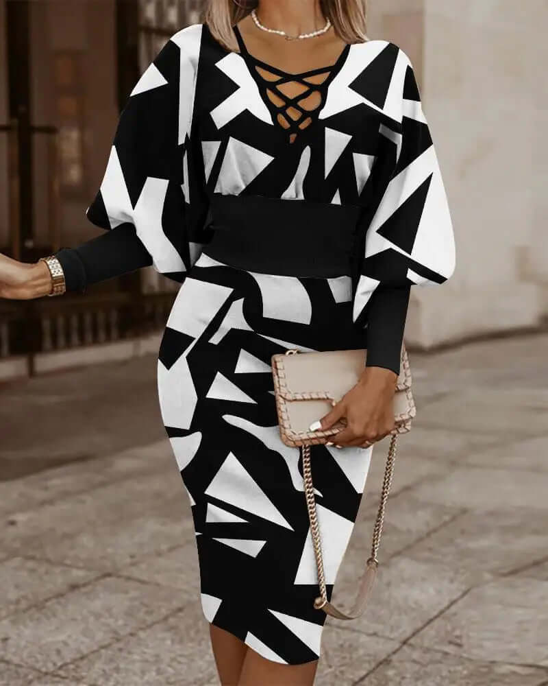 Women's Geometric Print Two-Piece Set
