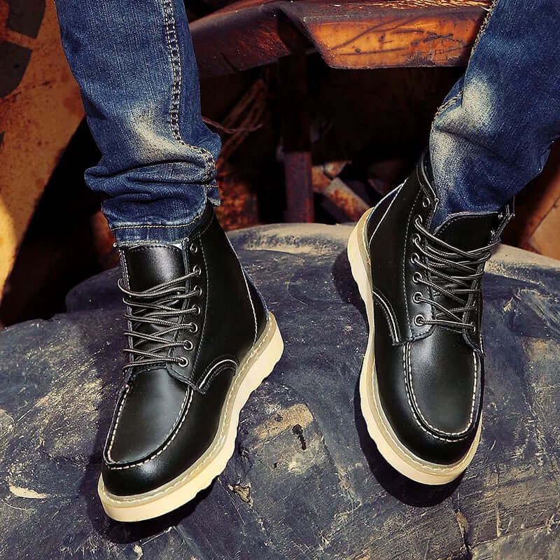 Men's Retro Leather Winter Boots