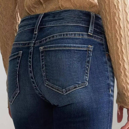 Women's Mid-Waist Slim Fit Stretch Flared Jeans