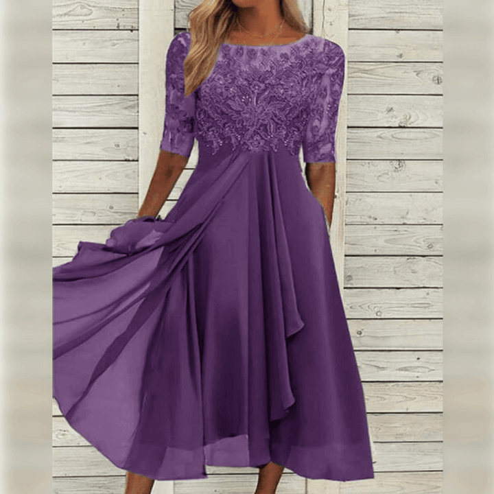 Sleeveless A-Line Cotton Blend Dress