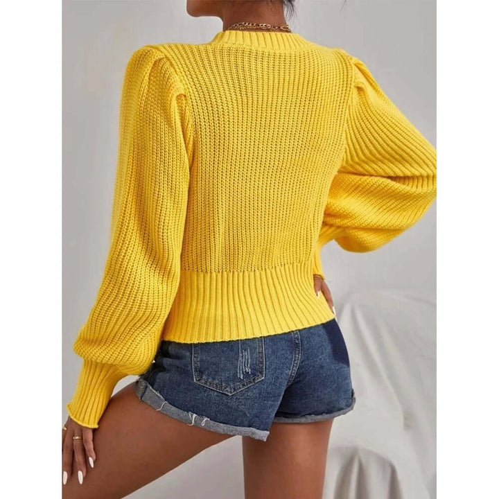 Women's Knitted Lantern Sleeve Sweater