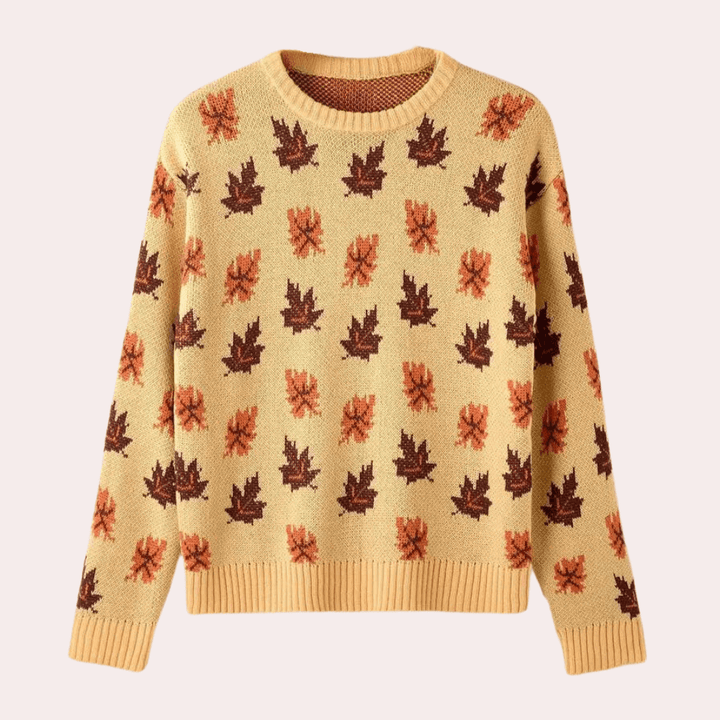 Women's Knitted Leaf Pattern Jumper
