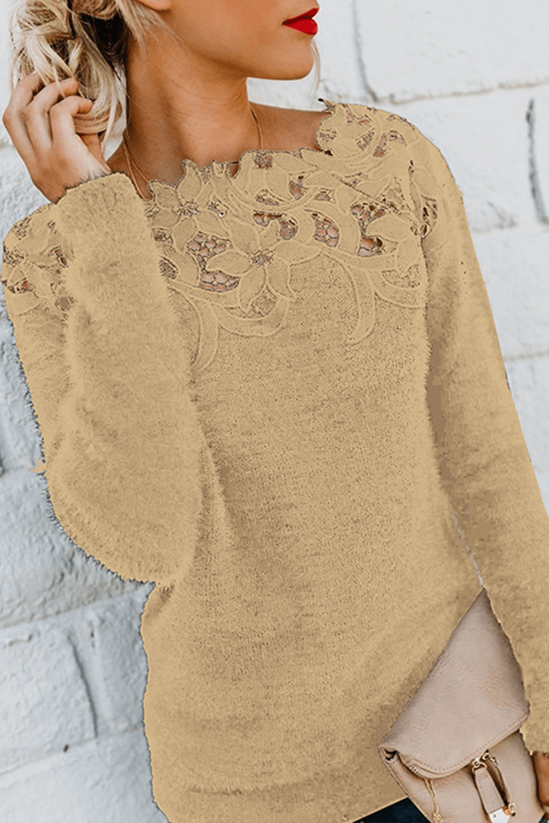 Women's Lace Detail Knitted Sweater Top