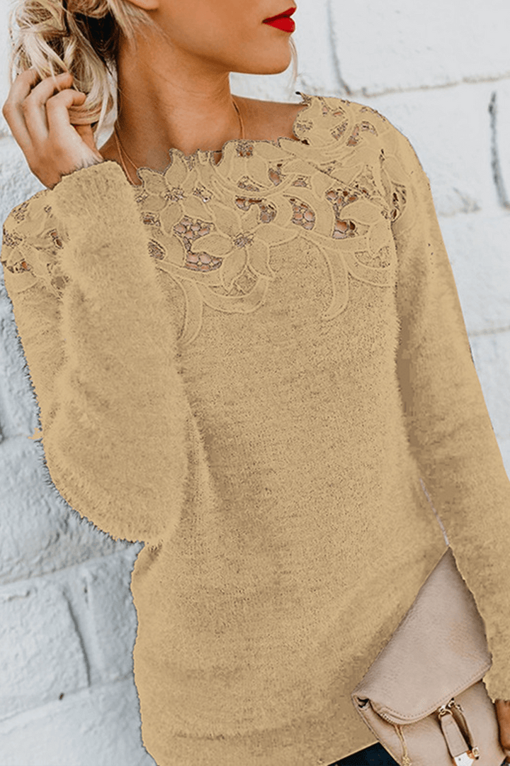 Women's Lace Detail Knitted Sweater Top