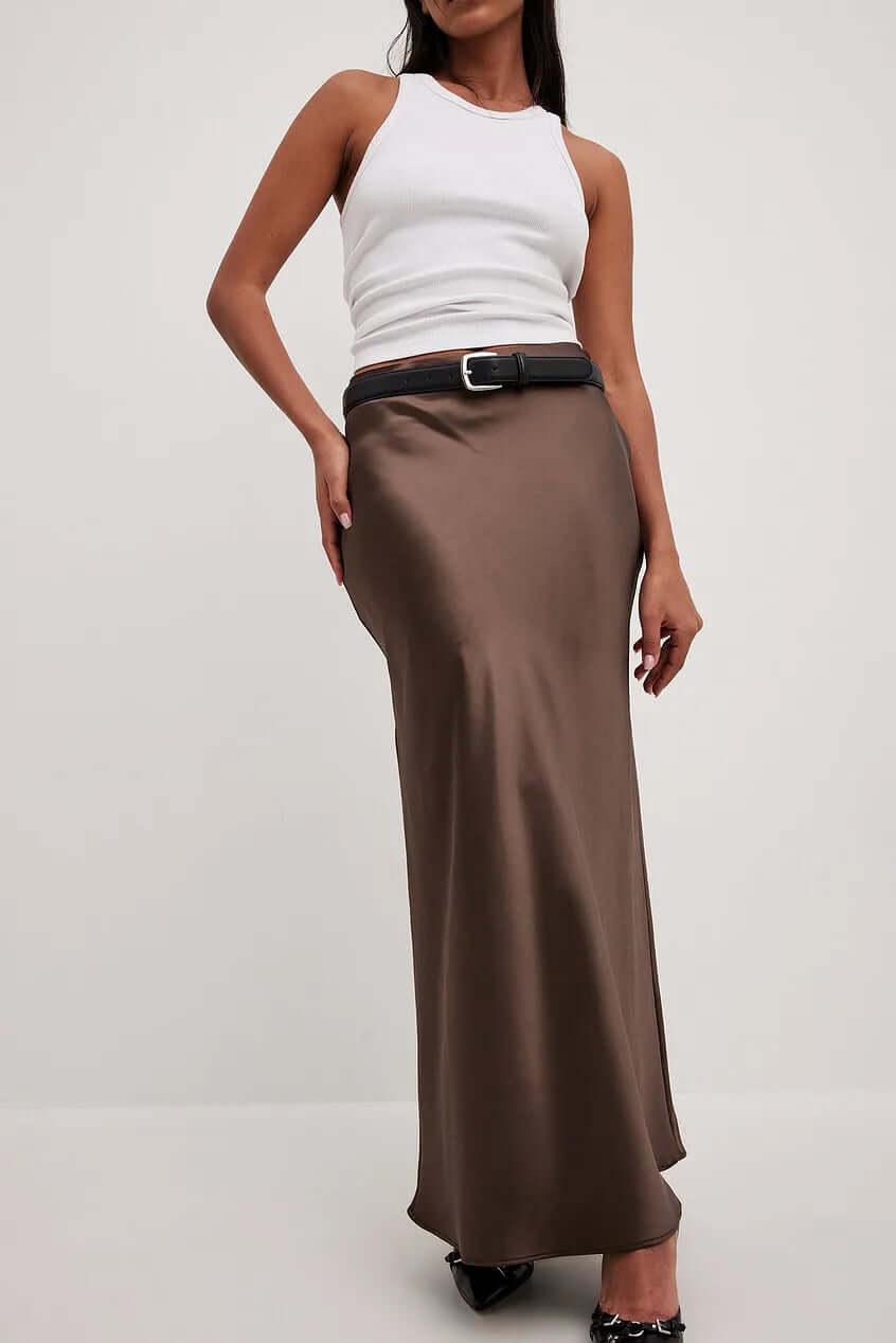 Satin Maxi Skirt - Flowing A-Line