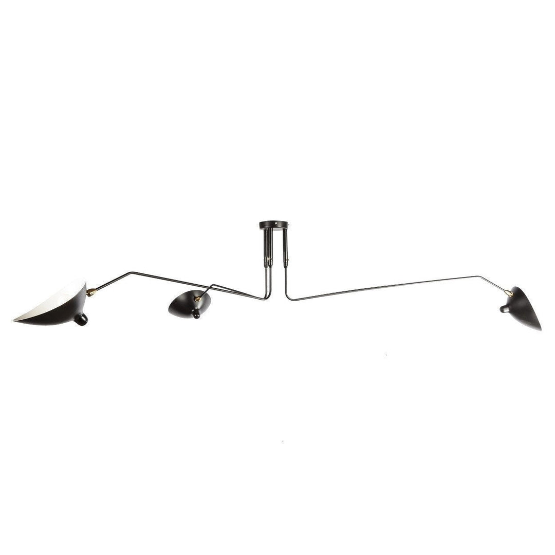 "Adjustable ceiling light with multiple arms, minimalist design, ideal for modern interiors, made of steel and aluminium."