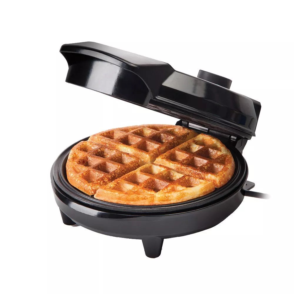 "Adjustable deep-fill non-stick Belgian waffle maker with temperature control, compact design, and easy-to-clean surface."