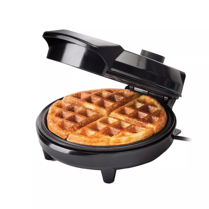 "Adjustable deep-fill non-stick Belgian waffle maker with temperature control, compact design, and easy-to-clean surface."