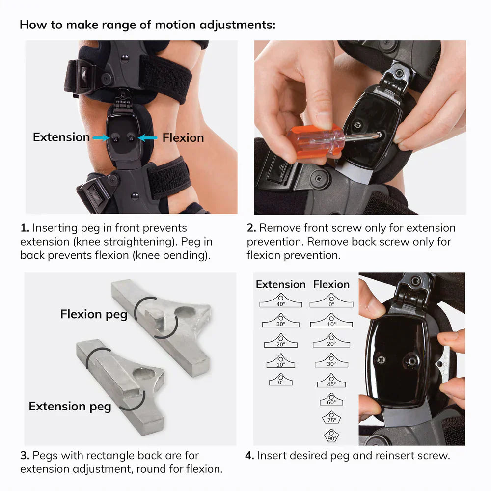 "Adjustable Unloader Knee Brace for Osteoarthritis, black with medial and lateral support, universal fit for men and women."