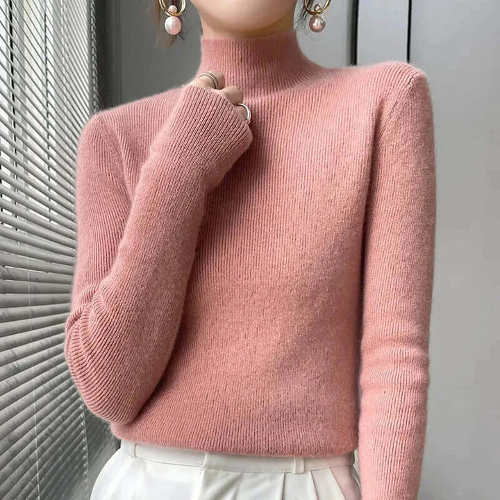 Women's Knitted Half Turtleneck Sweater