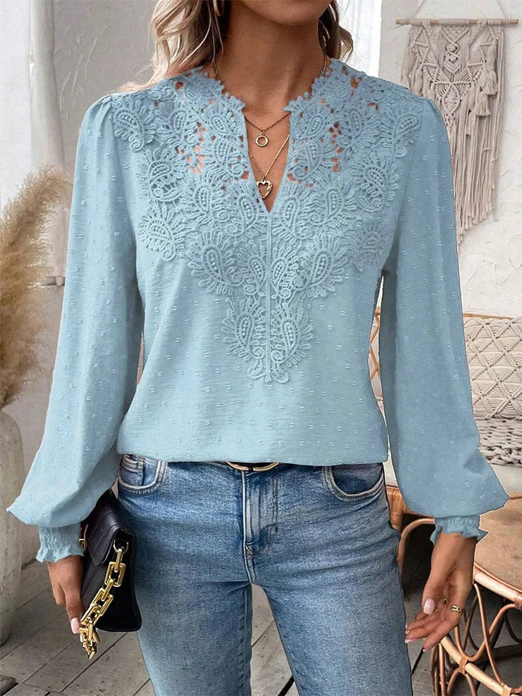 Airy women's summer lightweight blouse, chic design with flattering silhouette, perfect for casual or office wear.