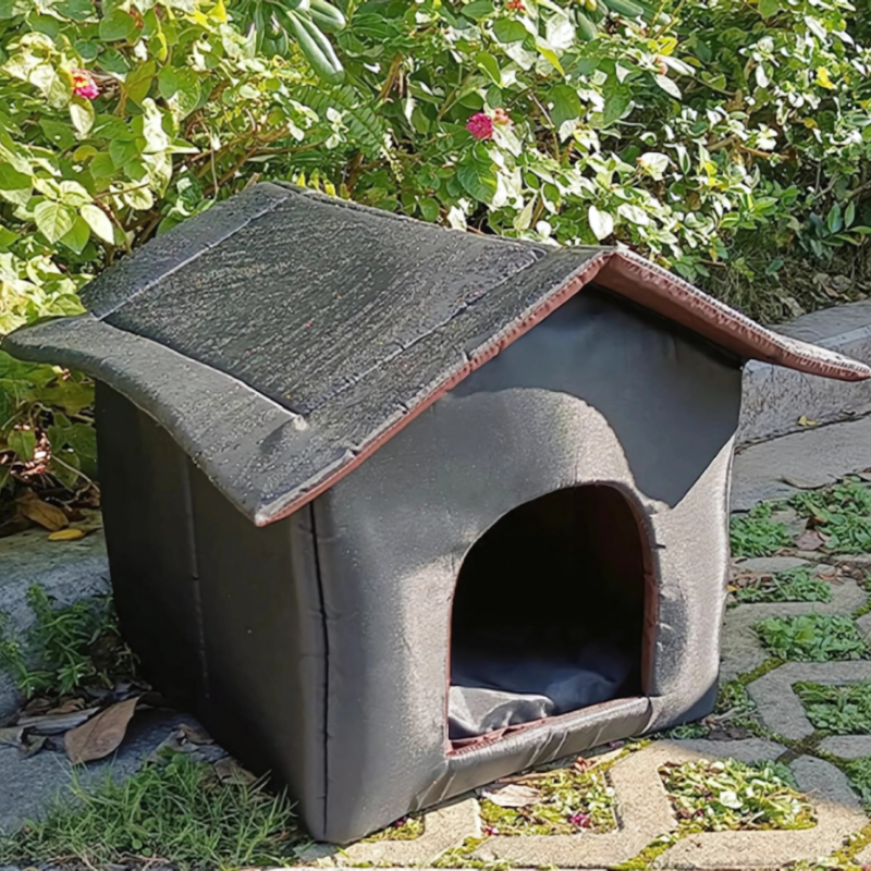 All-Season Weatherproof Outdoor Pet House for cats and dogs with waterproof Oxford cloth and plush interior for ultimate comf