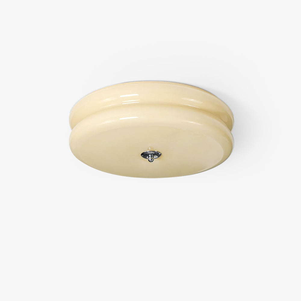 "Art Deco ceiling light with integrated LED, featuring geometric design in iron, metal, and glass for vintage elegance."