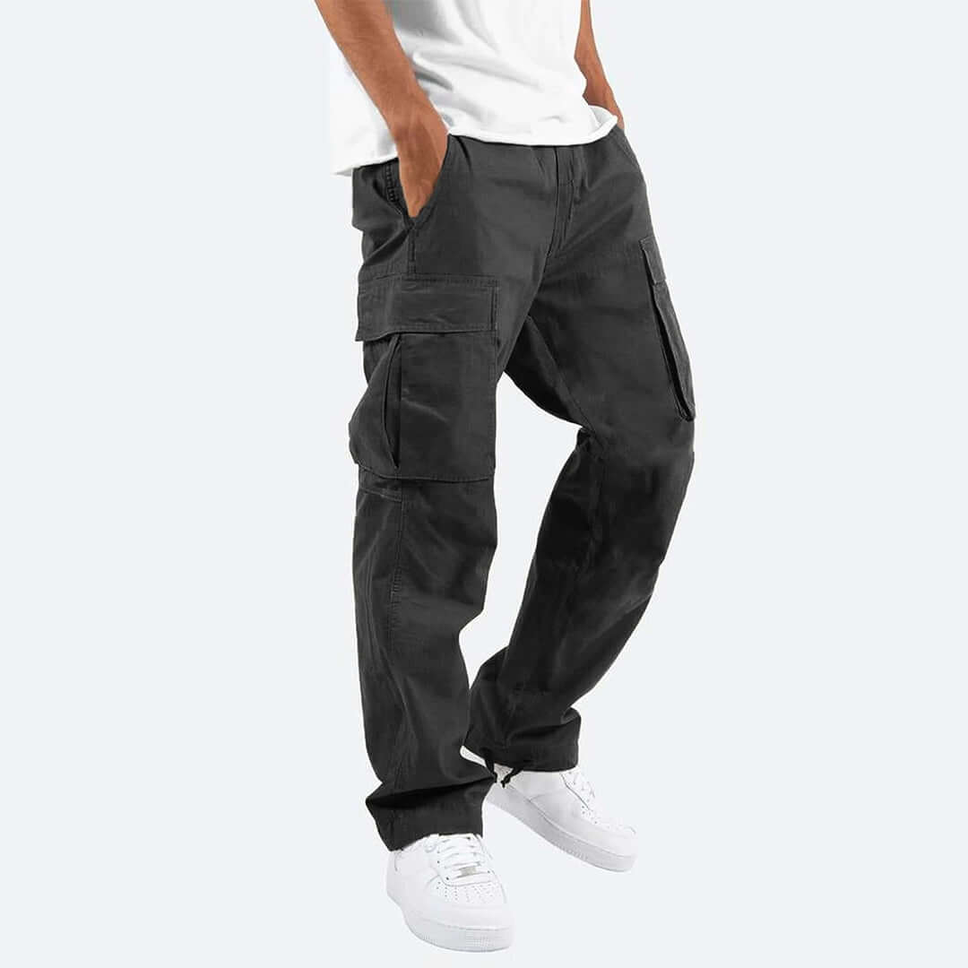 Men's Casual Cargo Trousers with Multiple Pockets