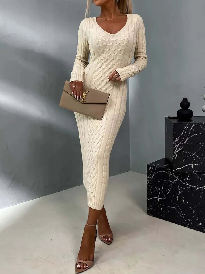 Lace-Back Knit Dress - Winter Dress