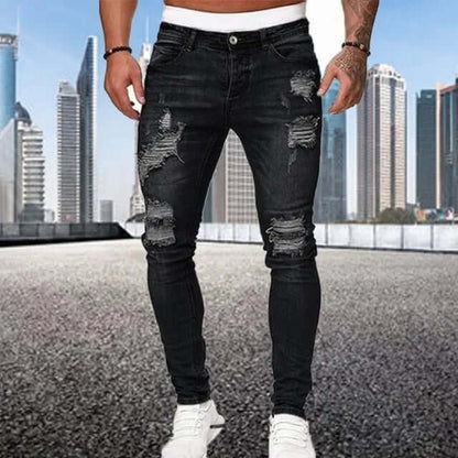 Men's Flocked Skinny Jeans