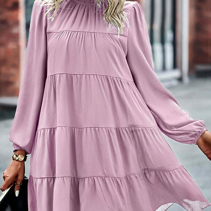 Tiered Ruffle Collar Dress - Modern