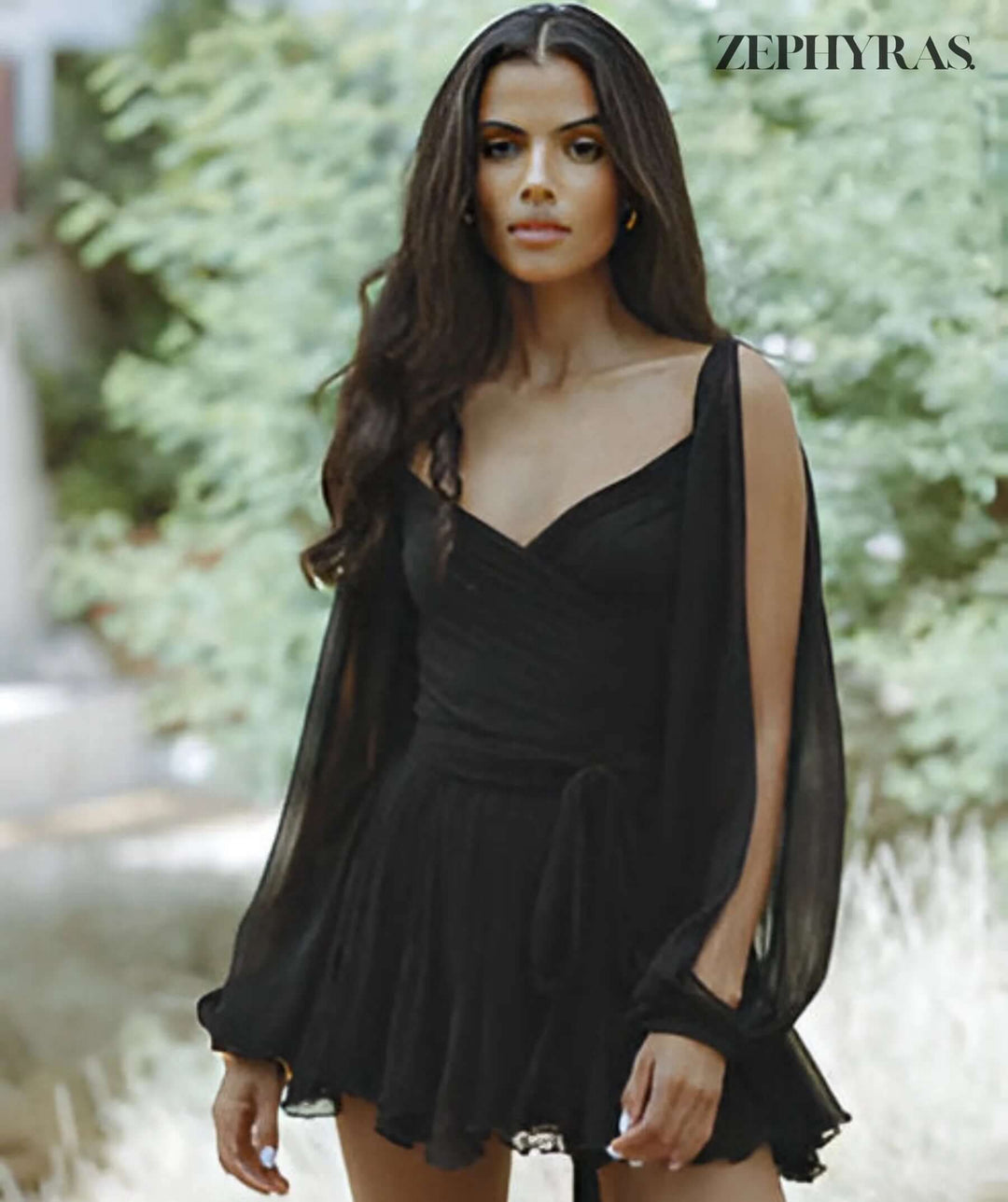 Women's Summer Dress with Open Sleeves