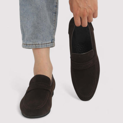 Men's Suede Penny Loafers