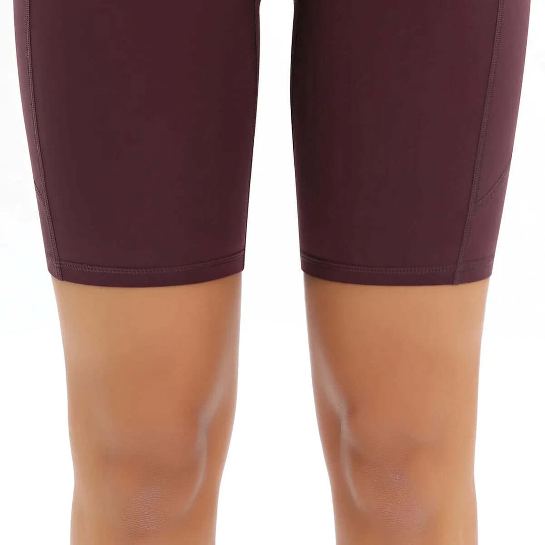 Women's High-Waisted Fitness Shorts with Pocket