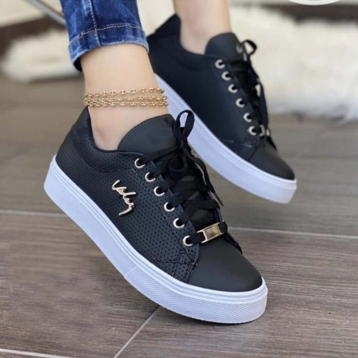 Women's Breathable Leather Casual Trainers