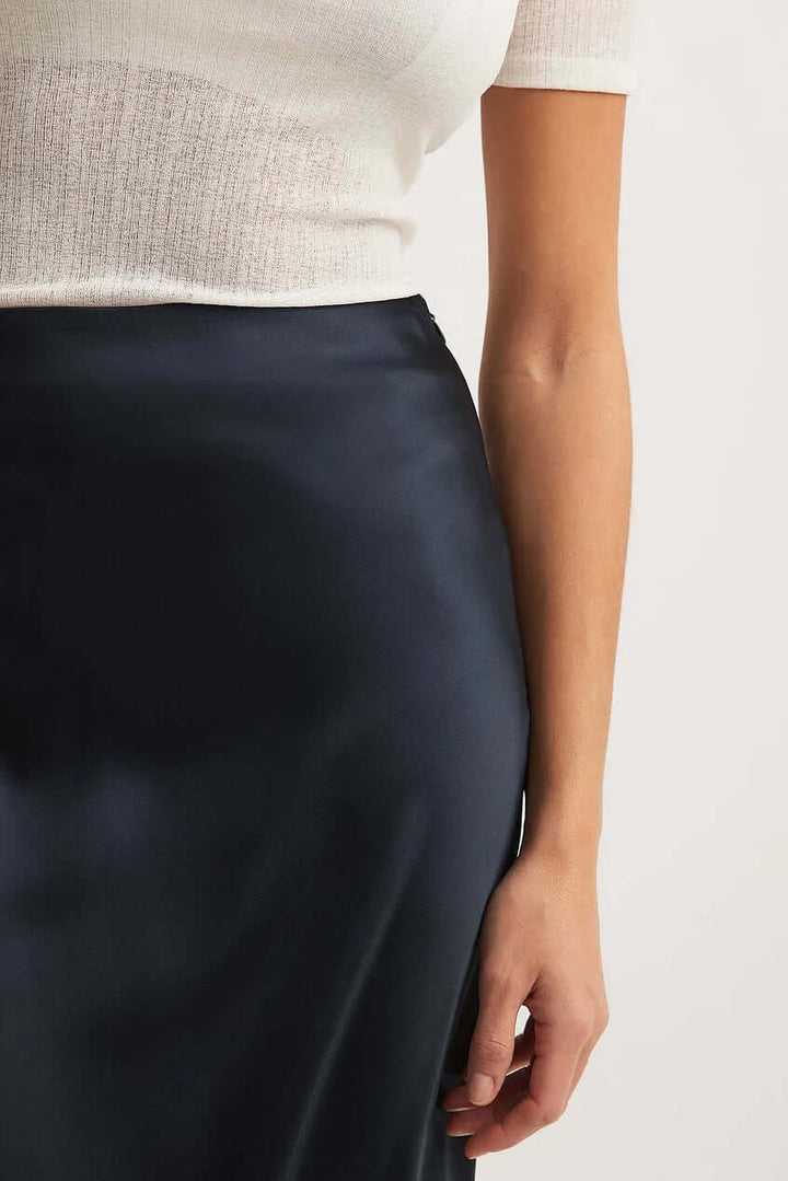 Satin Maxi Skirt - Flowing A-Line