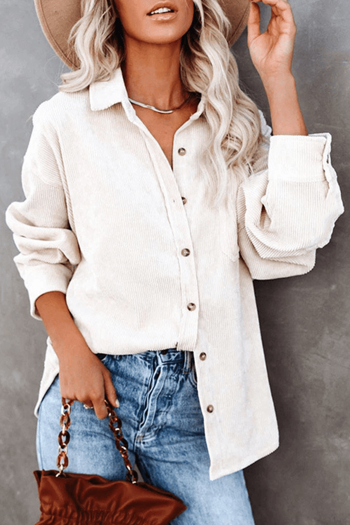 Women's Relaxed Fit Drop Shoulder Long Sleeve Shirt