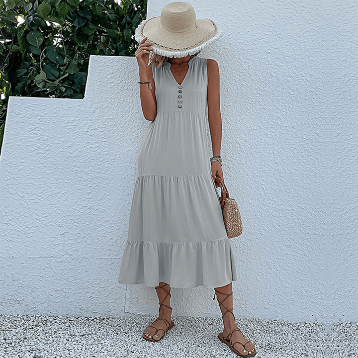 Casual V-Neck Sleeveless Dress