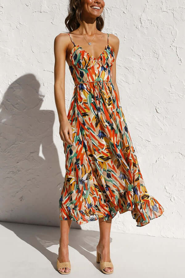 Women's Floral Print Midi Dress