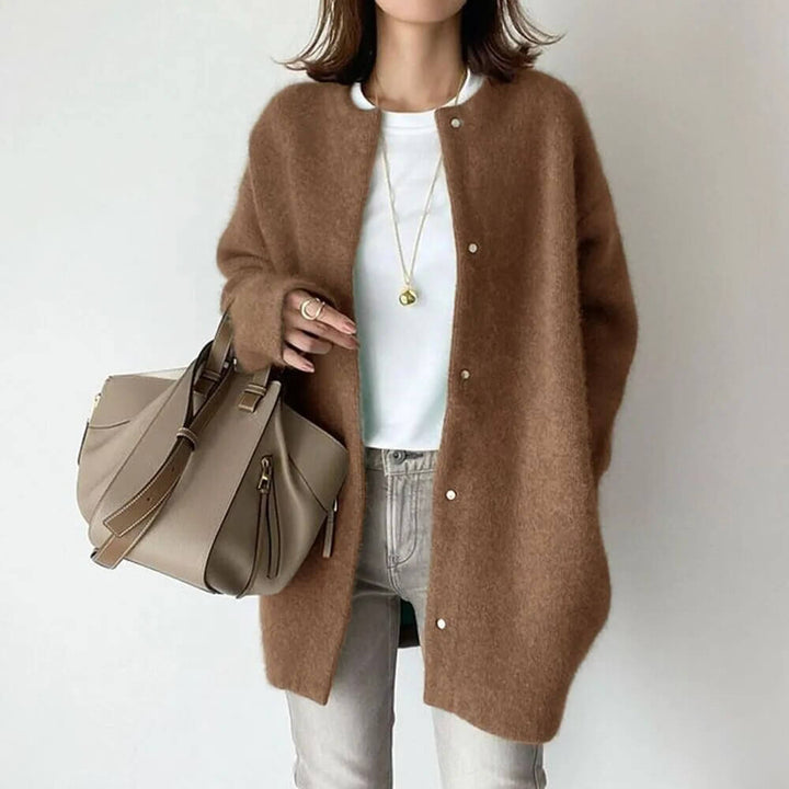Women's Knitted Cardigan with Button Closure