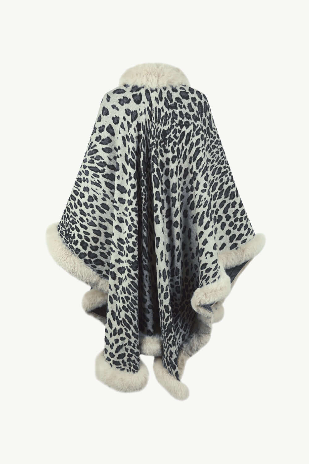 Leopard Print Open Poncho