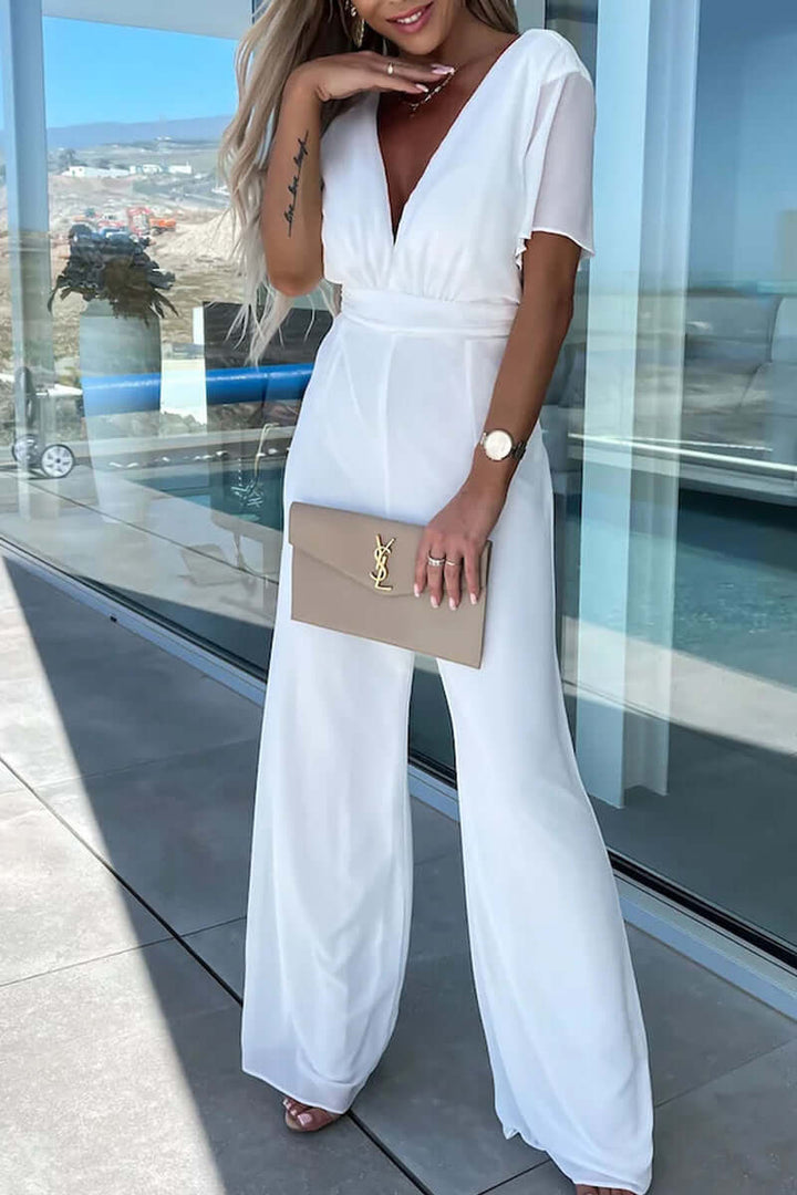 Women's Casual V-Neck Jumpsuit