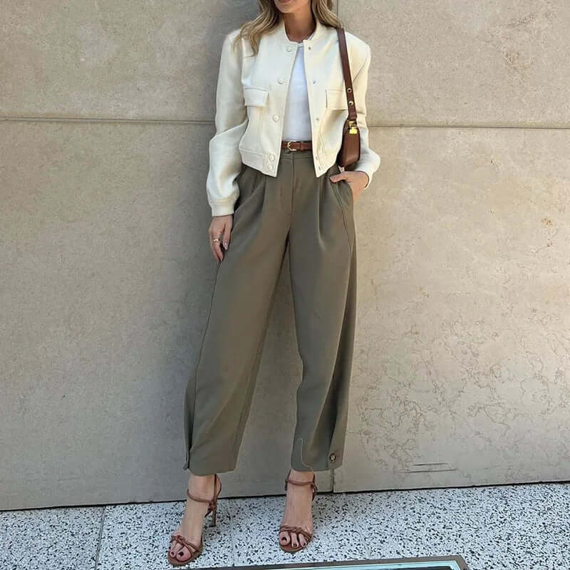Women's High-Waisted Cropped Trousers