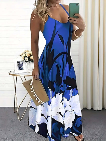 Floral Print Spaghetti Strap Dress
