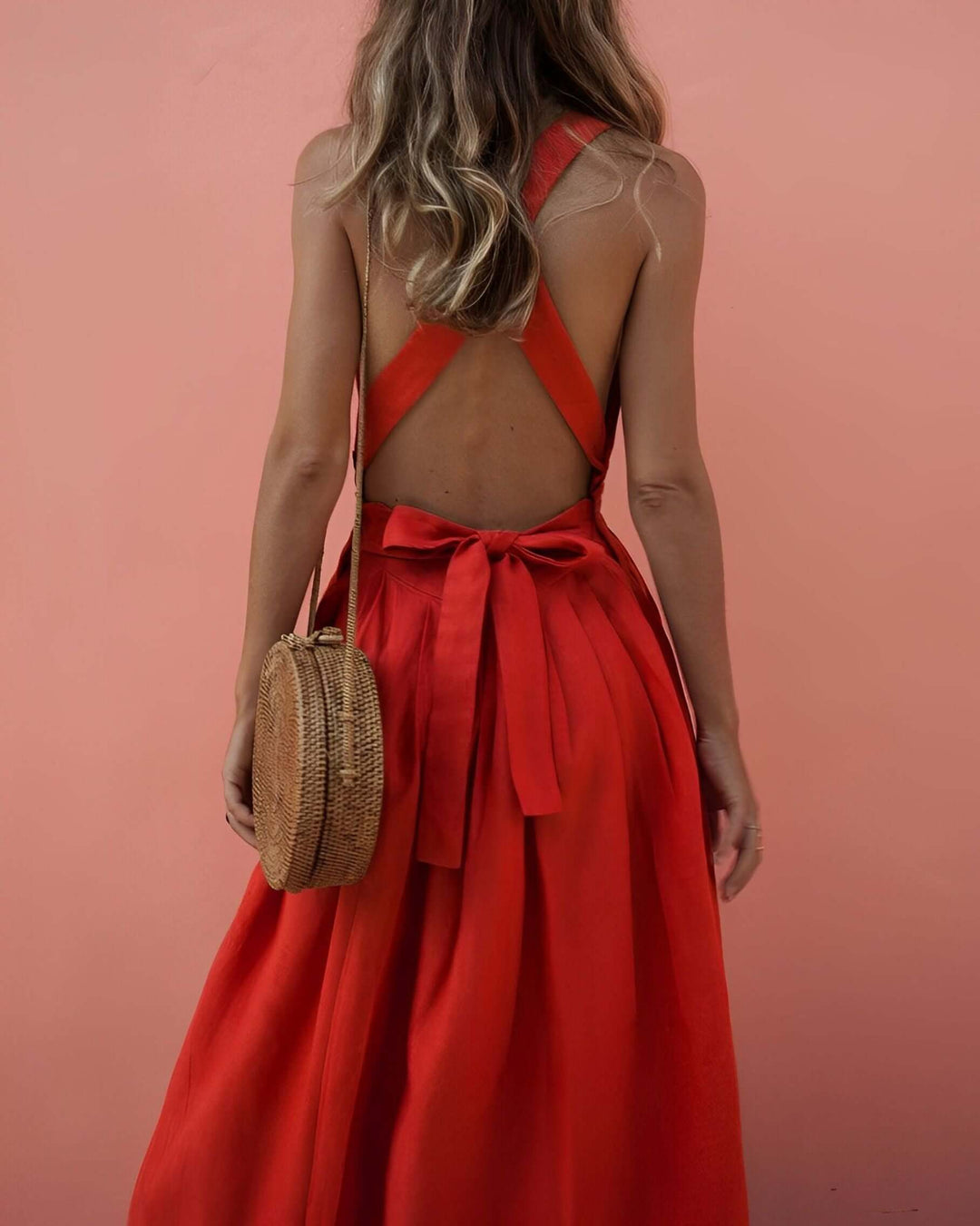 Women's Stretch Fit Square Neck Halter Dress
