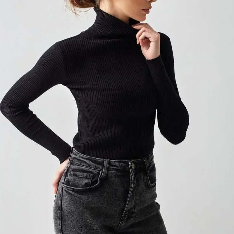 Women's Ribbed Turtleneck Sweater